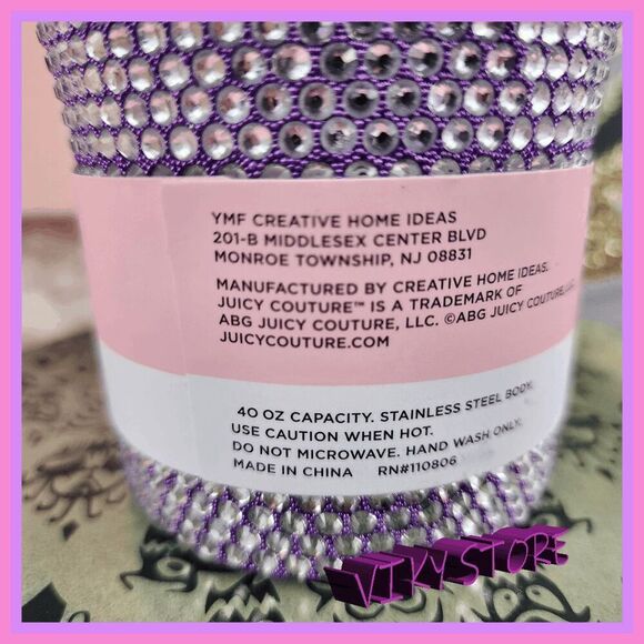 💕 NWT Juicy Couture Stainless Steel Bling Tumbler 40oz #7177 💕 - Picture 5 of 6